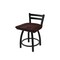 Holland Bar Stool Co 18" Low Back Swivel Vanity Stool, Black Wrinkle, Dark Cherry Maple Seat 41118BWDCMpl - alternate 1